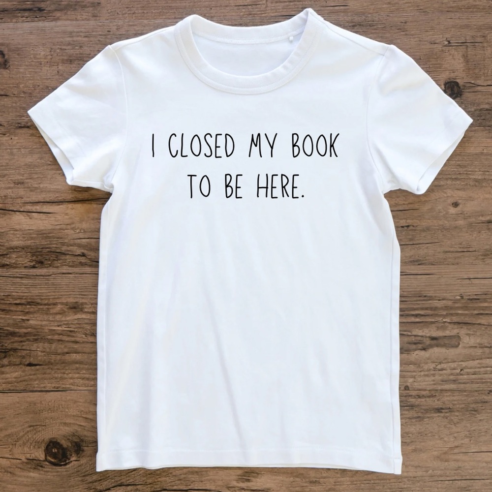 White Graphic Tee with Fun Quote